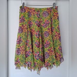 Ralph Lauren Blue Label Floral Silk Skirt. Size 6
